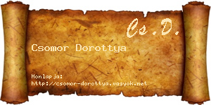 Csomor Dorottya névjegykártya
